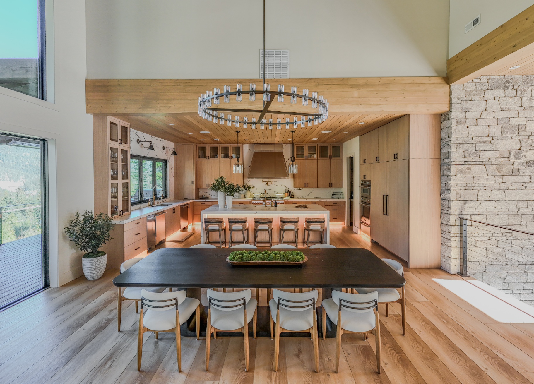 Kitchen and dining area with premium flooring