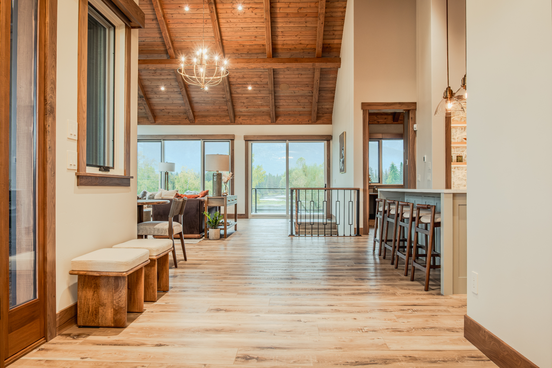 Modern lounge with luxury vinyl flooring