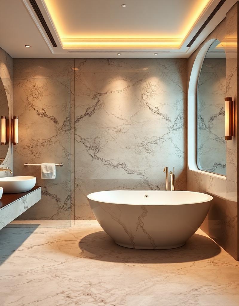 Luxury bathroom tile installation